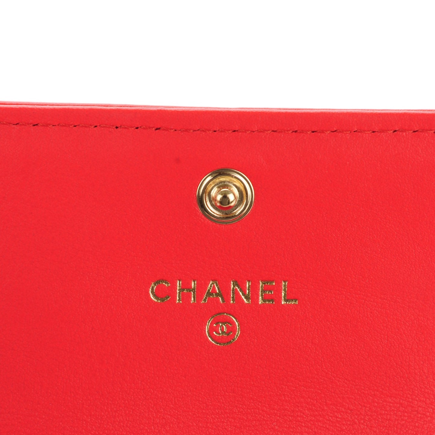 Calfskin Quilted Boy Card Holder Wallet Red