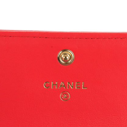 Chanel Calfskin Quilted Boy Card Holder Wallet Red 5 of 7