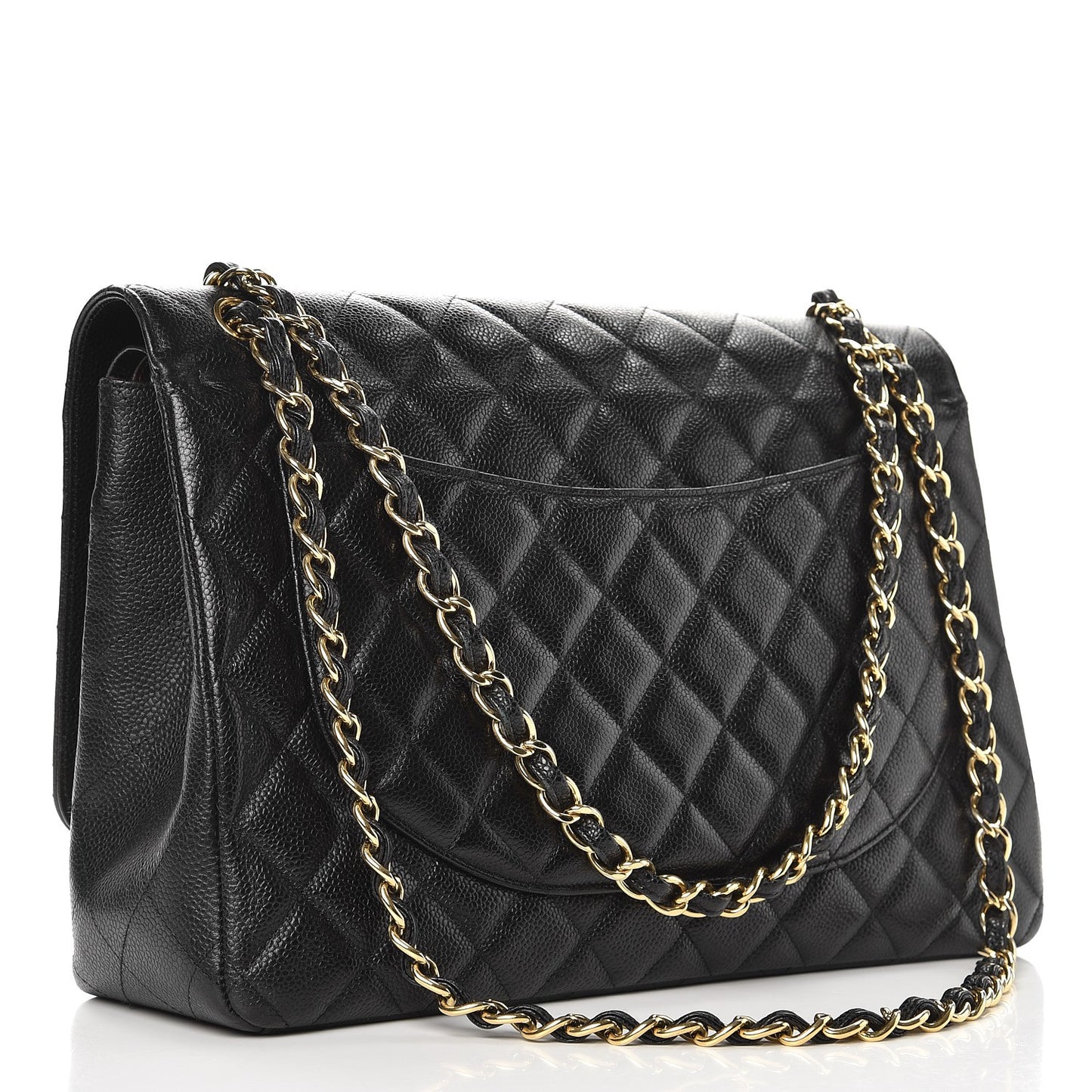 Caviar Quilted Maxi Double Flap Black