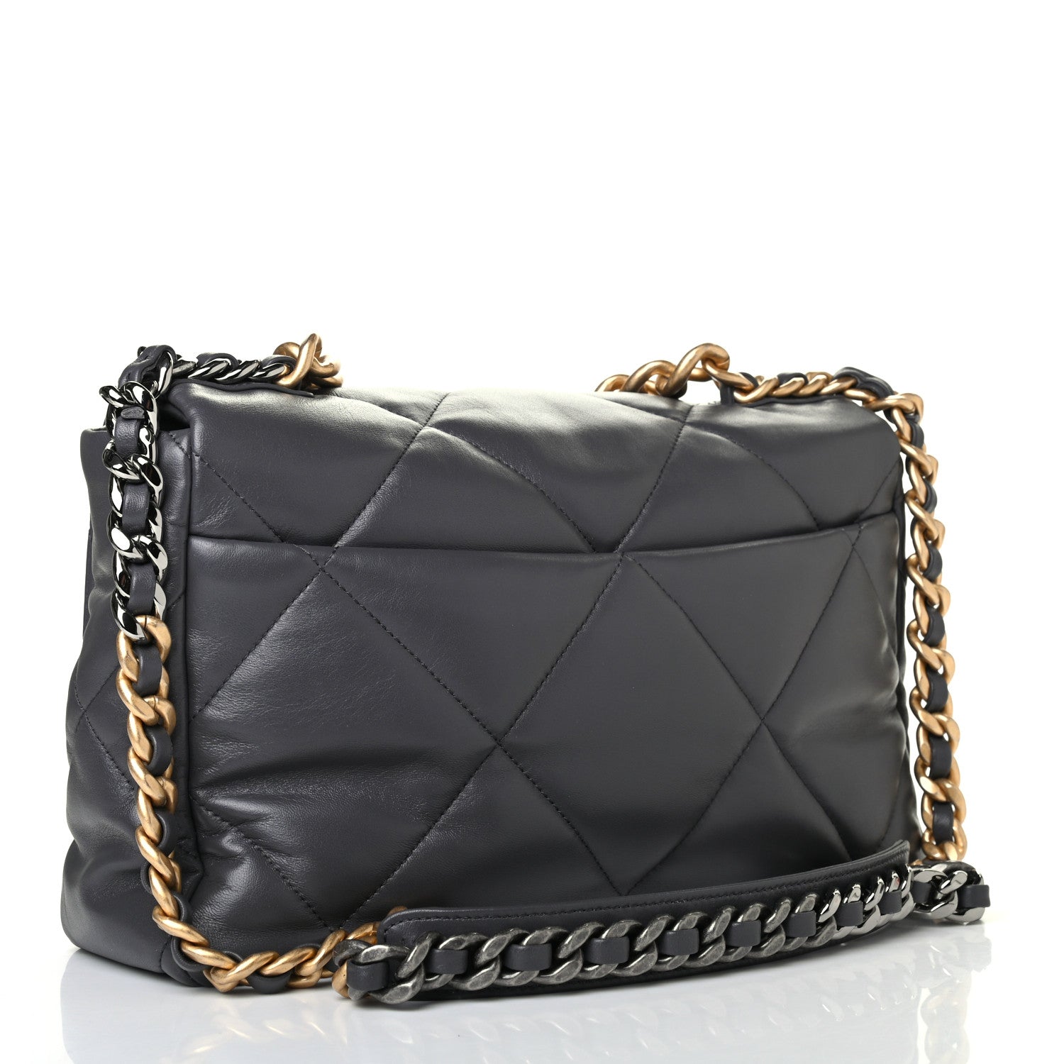 Chanel Lambskin Quilted Large Chanel 19 Flap Dark Grey 2 of 4