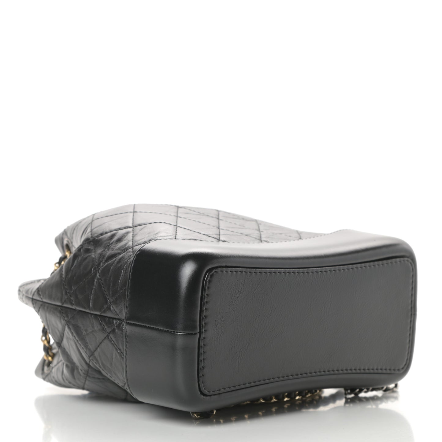 Aged Calfskin Quilted Small Gabrielle Backpack Black