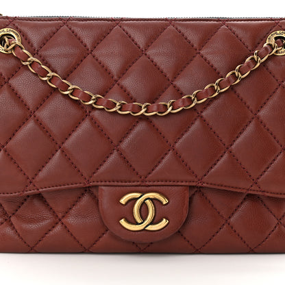 Chanel Calfskin Large Blizzard Zip Top Flap Bag Burgundy 8 of 12