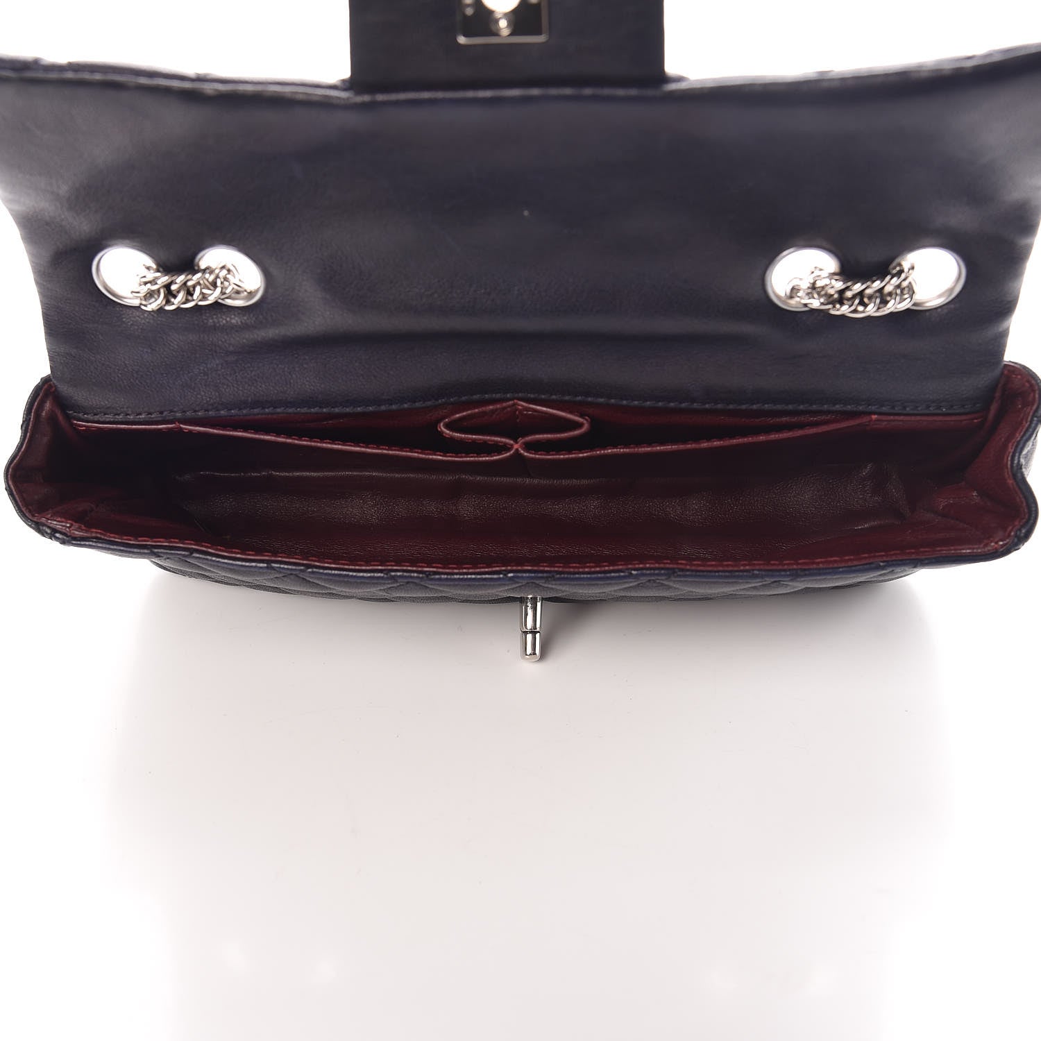 Chanel Lambskin Quilted East West Flap Bijoux Chain Navy Blue 5 of 14