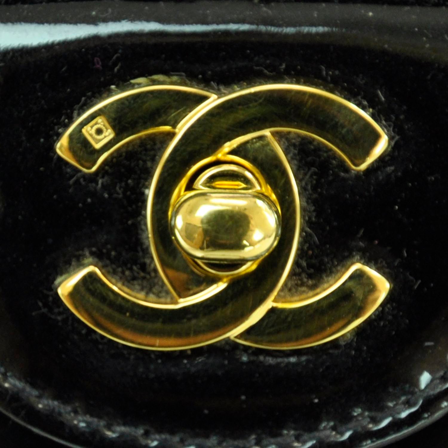 Chanel Patent Diamond Stitched Jumbo Flap Black 7 of 11