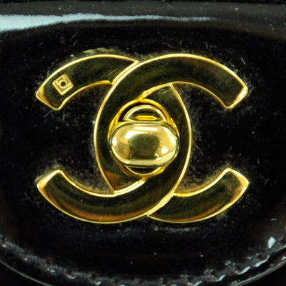 Chanel Patent Diamond Stitched Jumbo Flap Black 7 of 11