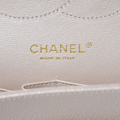 Chanel Pearly Caviar Quilted Jumbo Double Flap Light Beige 6 of 15