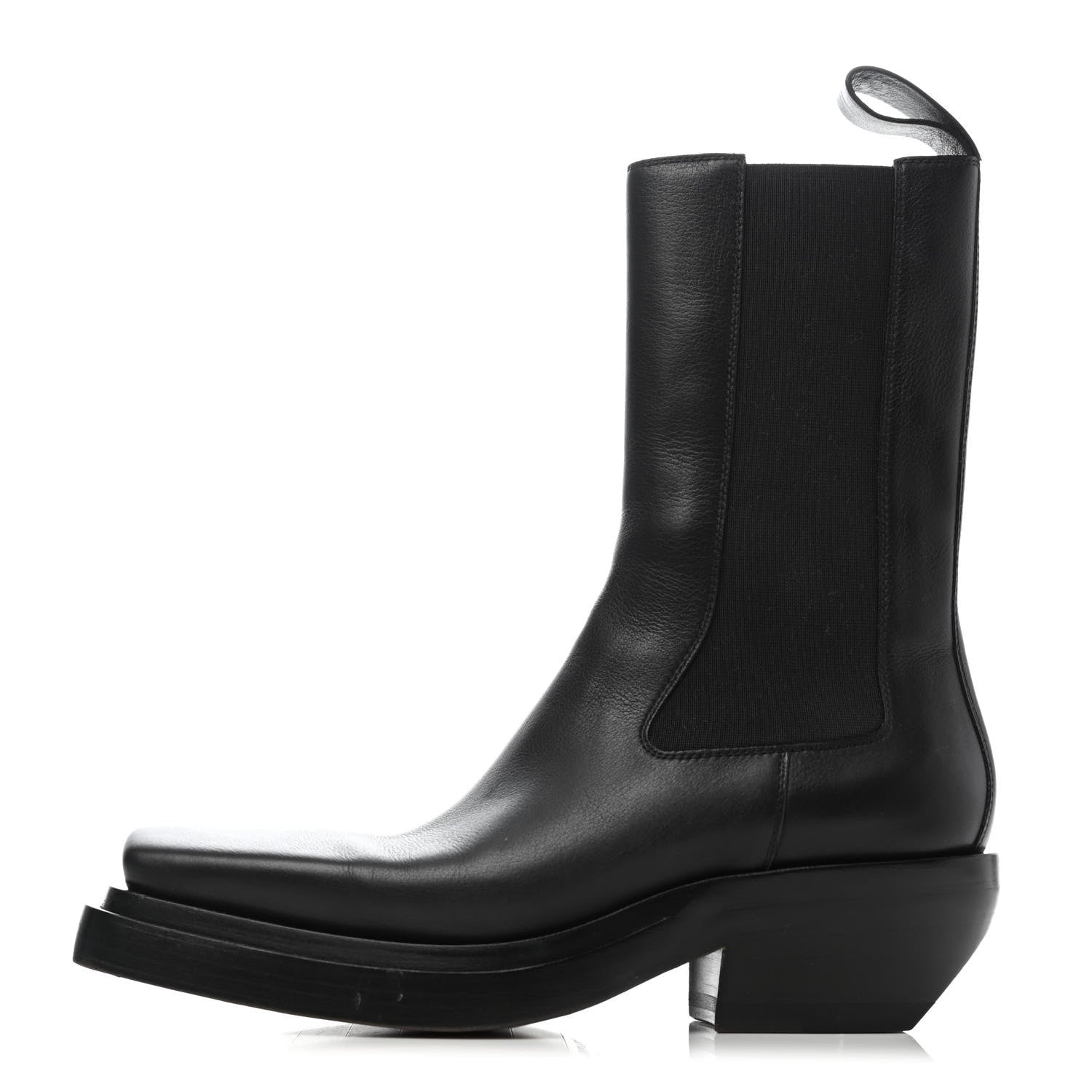 Bottega Veneta Calfskin Lean Mid-Calf Boots 37 Black 1 of 5