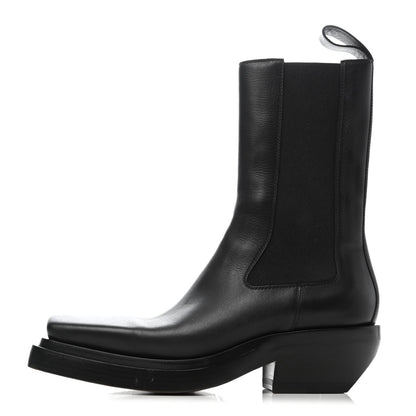 Bottega Veneta Calfskin Lean Mid-Calf Boots 37 Black 1 of 5