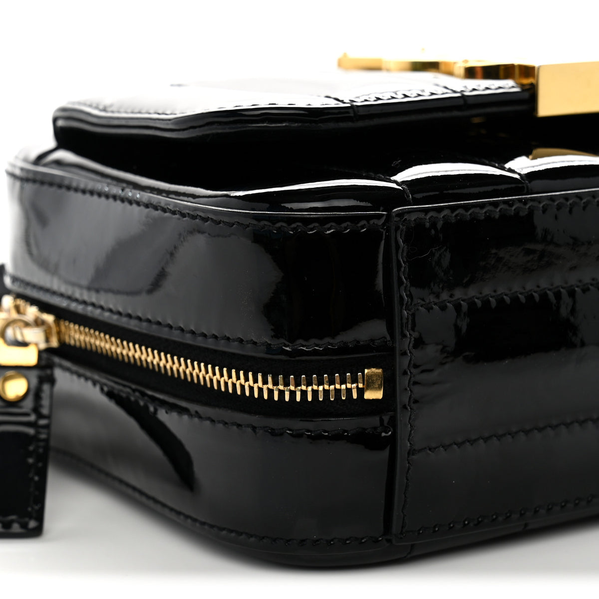 Saint Laurent Patent Matelasse Monogram Toy Vicky Camera Bag Black 9 of 12