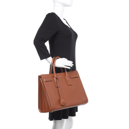 Saint Laurent Calfskin Large Sac De Jour Carryall Cognac 2 of 32