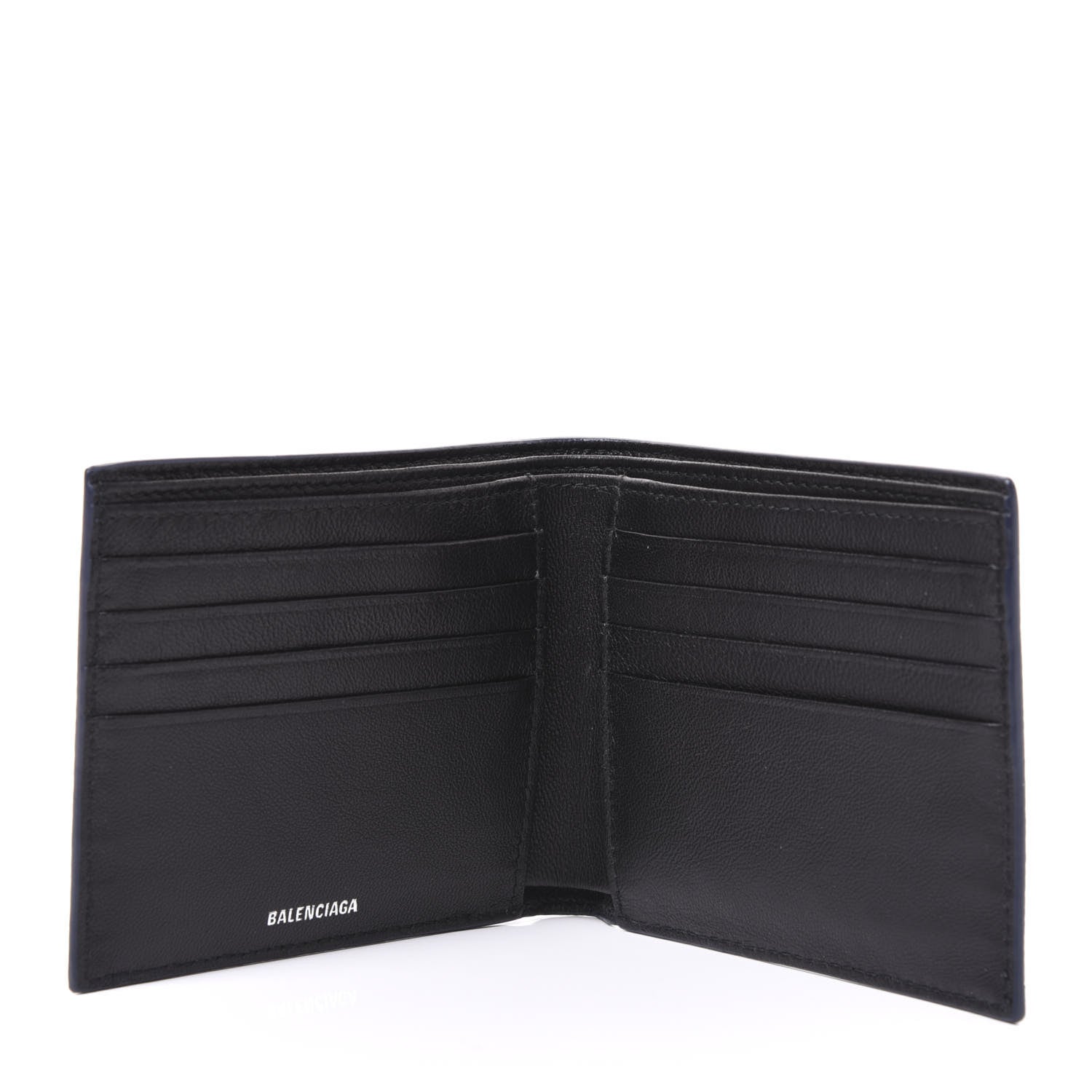 Balenciaga Calfskin Everyday Square Bi-Fold Wallet Bleu 4 of 8