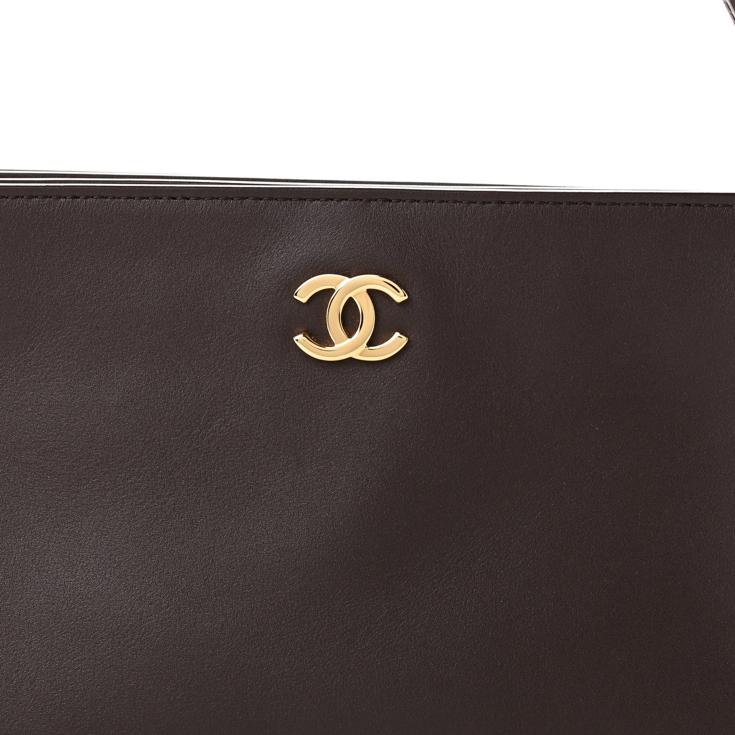Chanel Calfskin Chick Studs Clutch Dark Brown 8 of 10