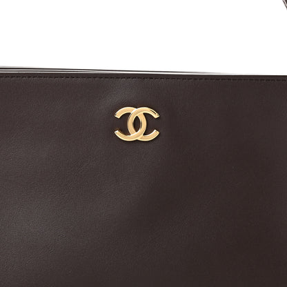 Chanel Calfskin Chick Studs Clutch Dark Brown 8 of 10