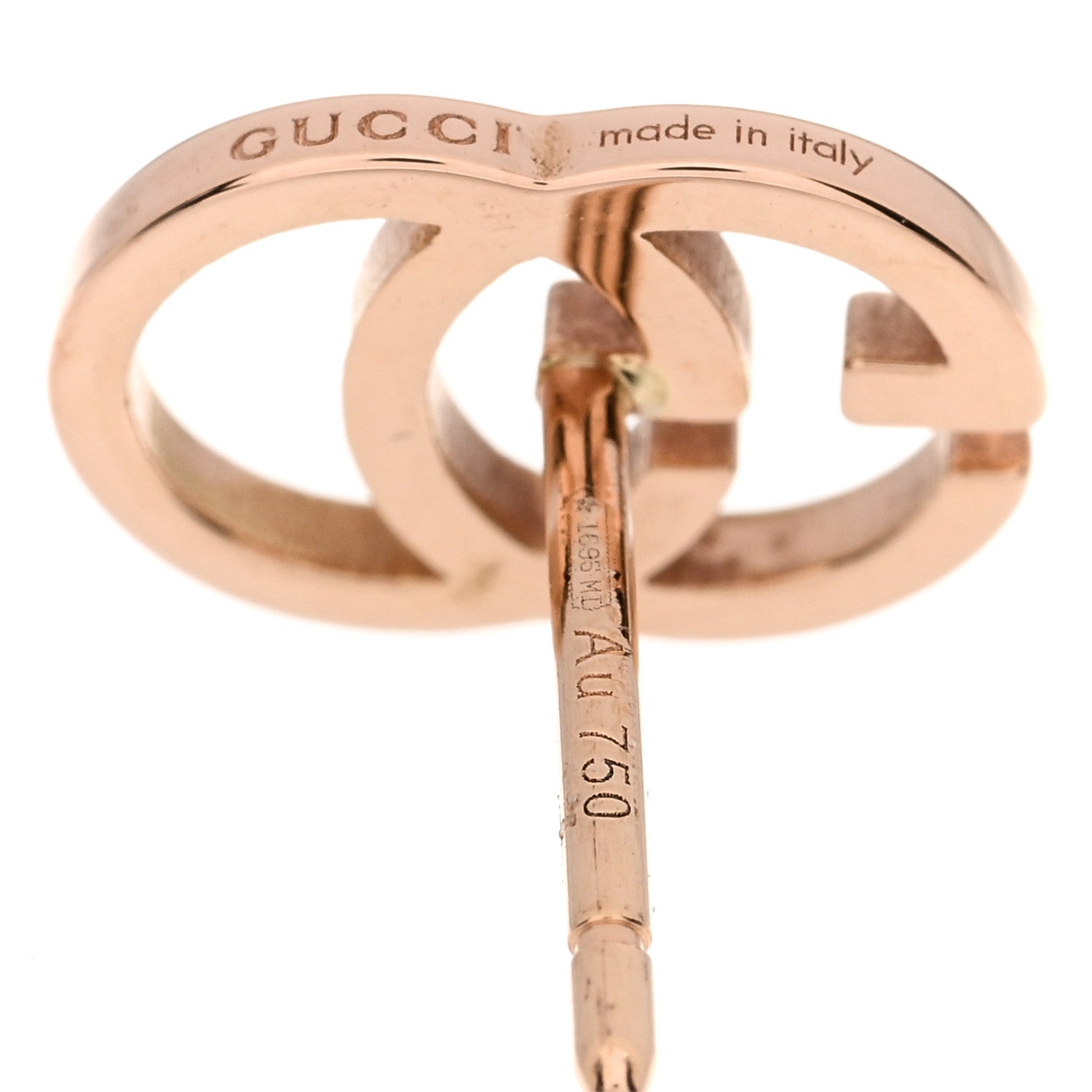 Gucci 18K Rose Gold GG Tissue Stud Earrings 4 of 4