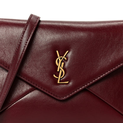 Saint Laurent Shiny Calfskin Small Cassandre Chain Pouch Dark Ruby 7 of 9