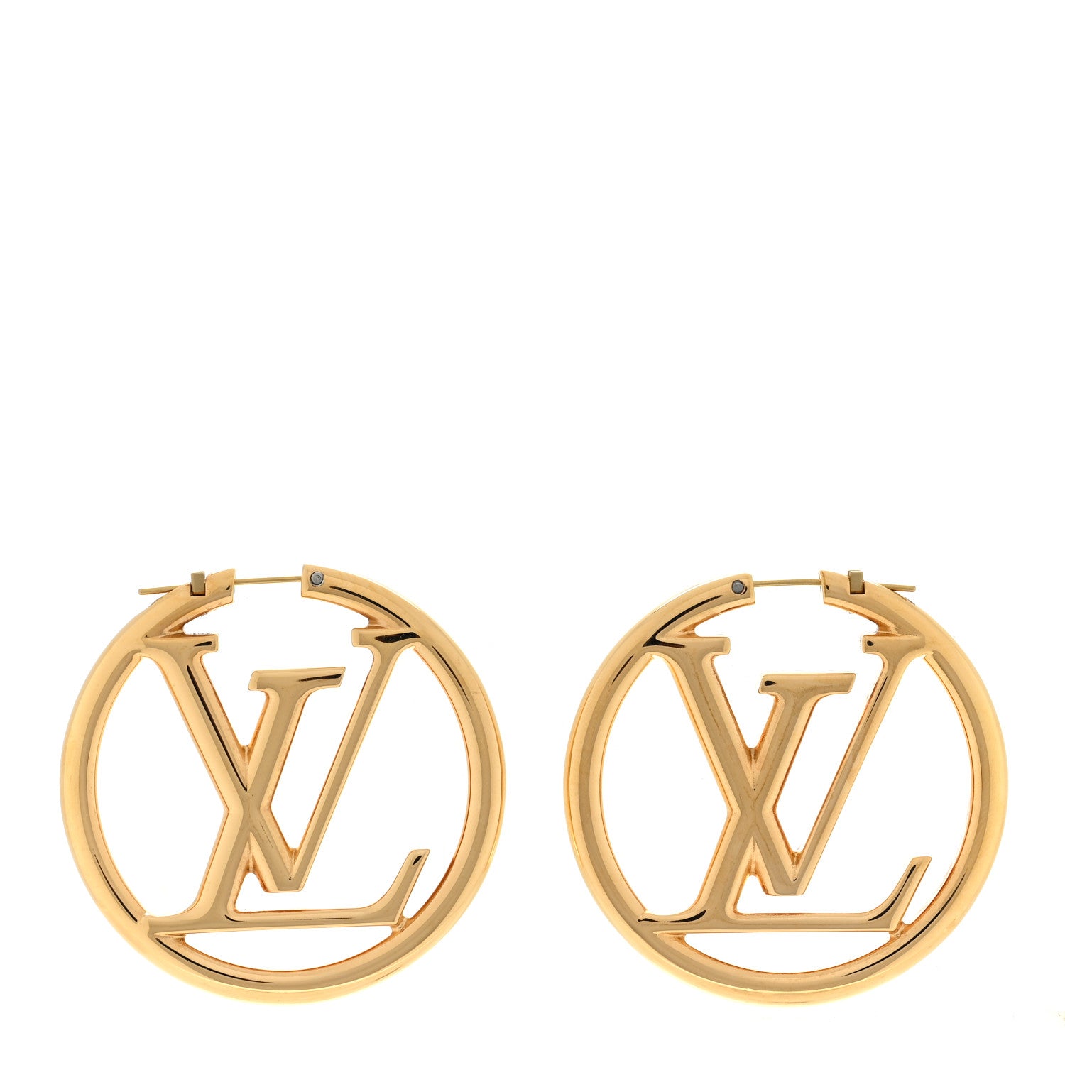 Louis Vuitton Metal Louise Hoop Earrings Gold 3 of 4