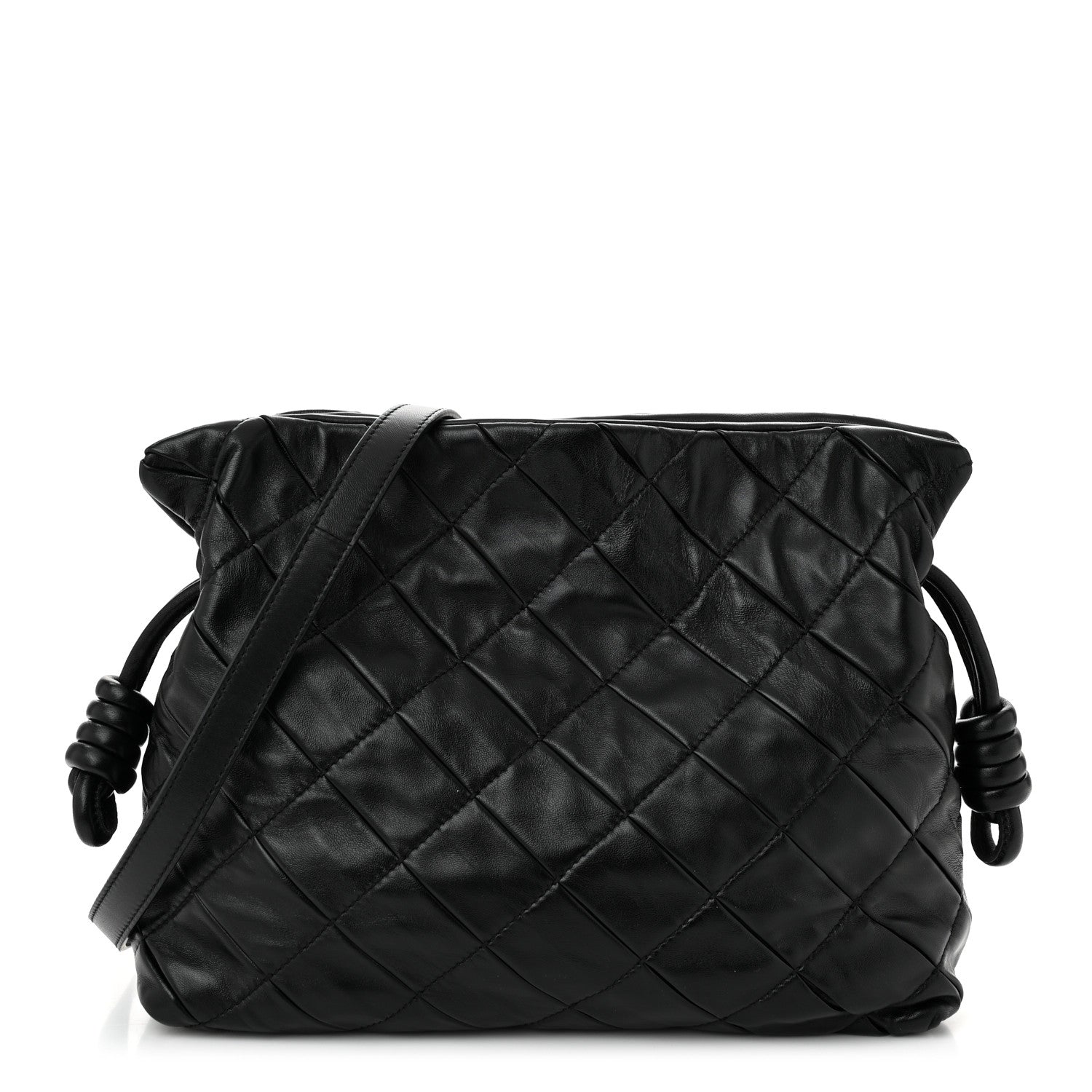 Loewe Nappa Pleated Small Flamenco Knot Bag Black 1 of 9