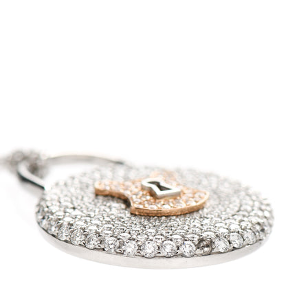 Tiffany Platinum 18K Rose Gold Diamond Vintage Lock Pendant Necklace 4 of 8