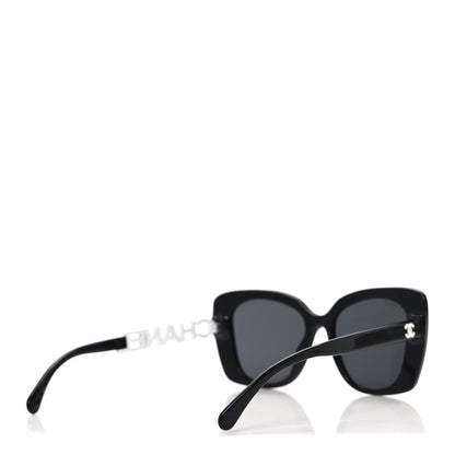 Chanel Acetate Strass Square Sunglasses 5422-B Black White 4 of 8