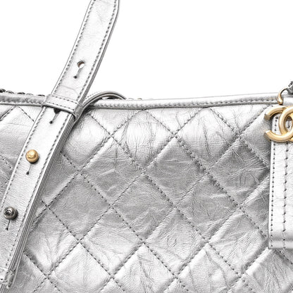 Chanel Metallic Aged Calfskin Quilted Medium Gabrielle Hobo Silver 8 of 11