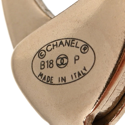 Chanel Metal Iridescent Lambskin Lock Bracelet Gold Light Blue 4 of 5