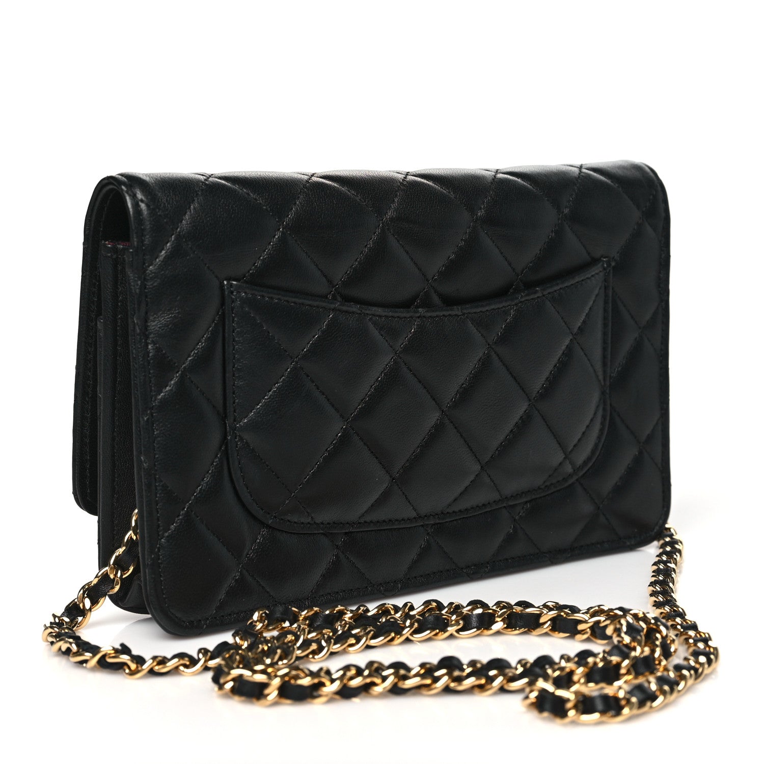 Chanel Lambskin Quilted Wallet On Chain WOC Black 3 of 11