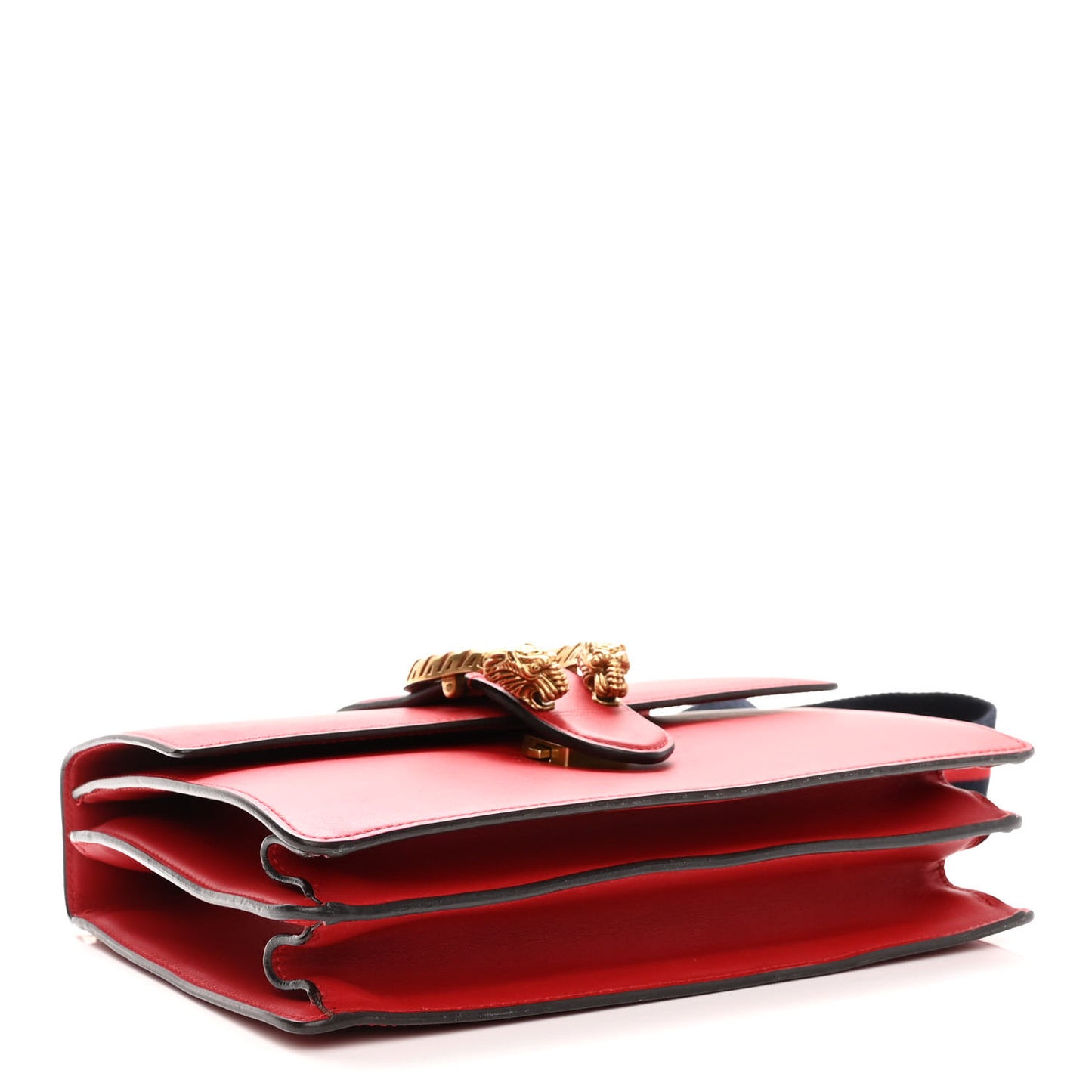 Moon Calfskin Web Medium Dionysus Bamboo Top Handle Bag Hibiscus Red