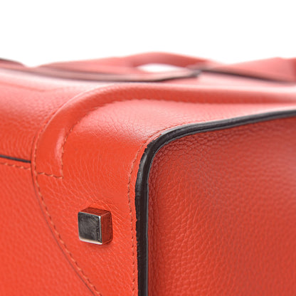 Celine Drummed Calfskin Mini Luggage Vermillion 9 of 12