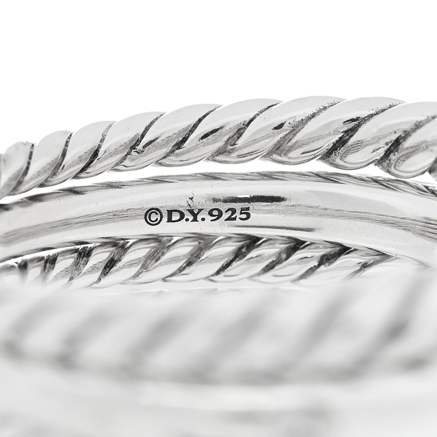 Sterling Silver Diamond 16mm Stax Wide Stacked Ring 58 8.25