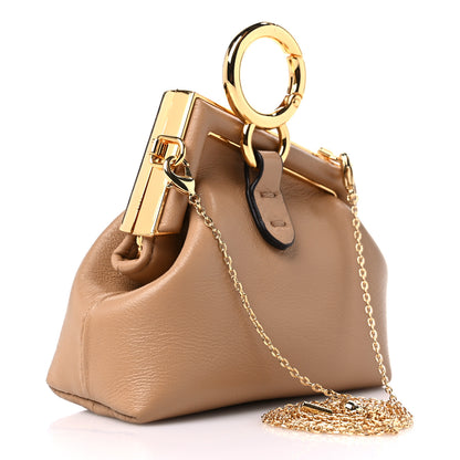Fendi Shiny Nappa Nano Fendi First Bag Charm Sand 3 of 9