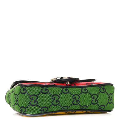 Gucci Monogram Multicolor Matelasse Diagonal Super Mini GG Marmont Shoulder Bag Pink Blue Red Yellow Green 4 of 9