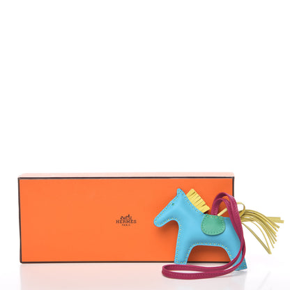 Hermes Milo Lambskin Grigri Rodeo Horse Bag Charm PM Bleu Electrique Bleu Azteque Soufre Menthe Rose Shocking Violet 4 of 4