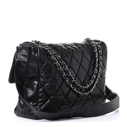 Chanel Glazed Caviar Quilted Stretch Spirit Messenger Bag Black 3 of 11