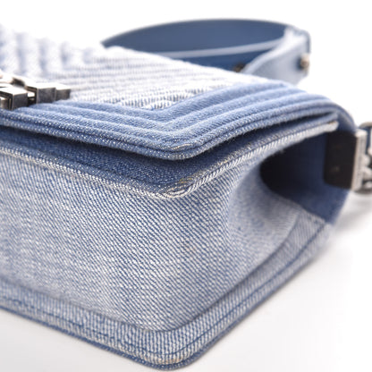 Chanel Denim Chevron Small Boy Flap Light Blue 14 of 14