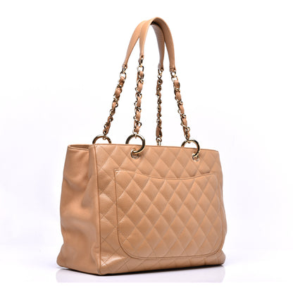 Chanel Caviar Quilted Grand Shopping Tote GST Beige 3 of 9