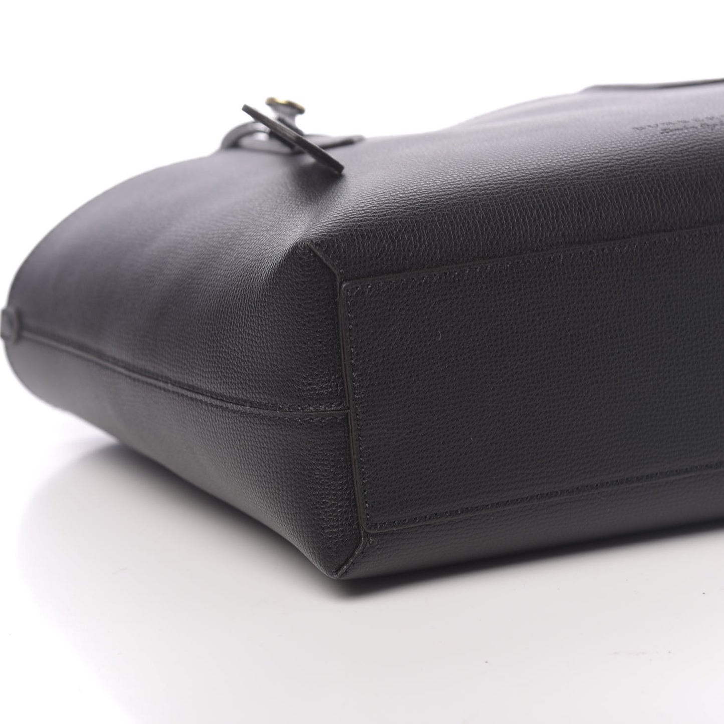 Grainy Calfskin Haymarket Check Medium Reversible Tote Black