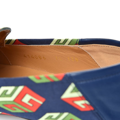 Gucci Satin Lambskin Mini GG Wallpaper Mens Brixton Horsebit Loafers 7.5 Royal Blue Blue Agata 8 of 9