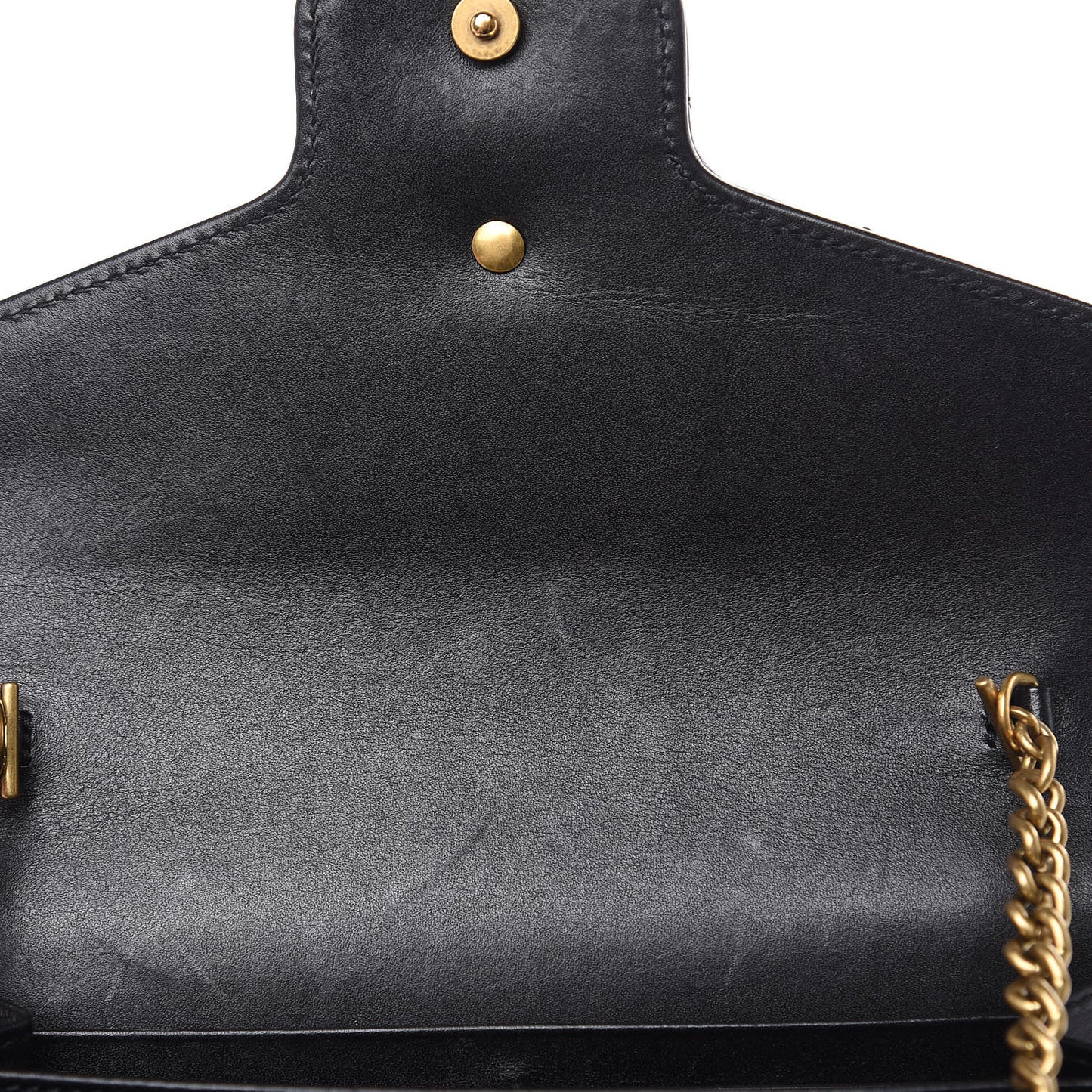 Calfskin Matelasse GG Marmont Chain Wallet Black