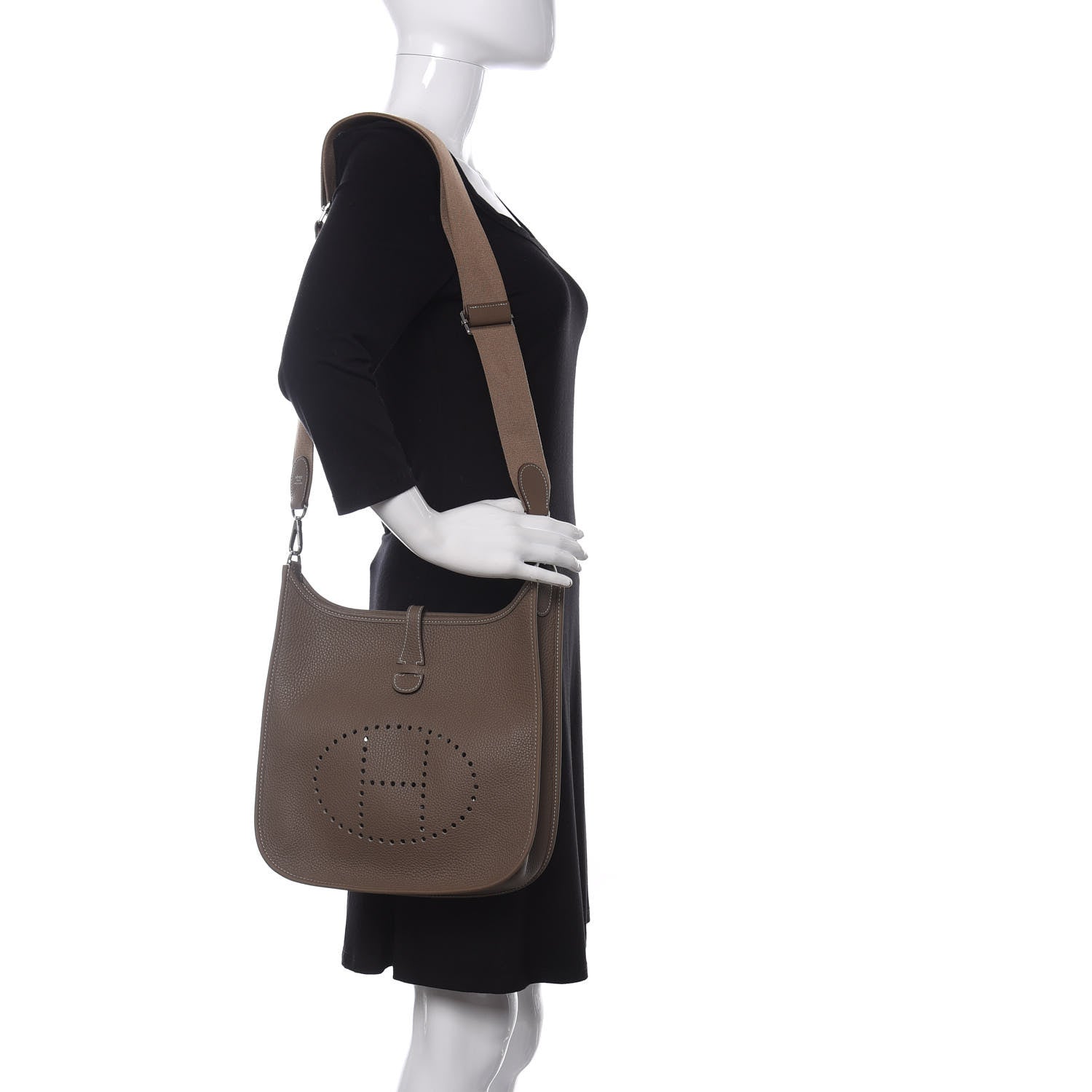 Hermes Taurillon Clemence Evelyne III PM Etoupe 2 of 9