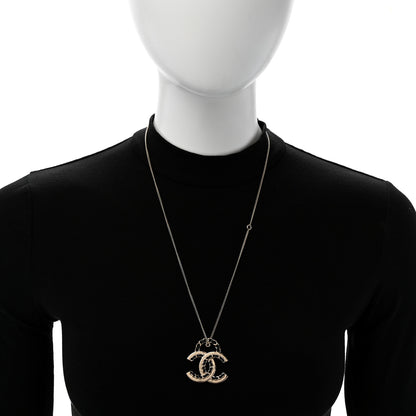 Chanel Lambskin CC Chain Necklace Gold Black 2 of 6