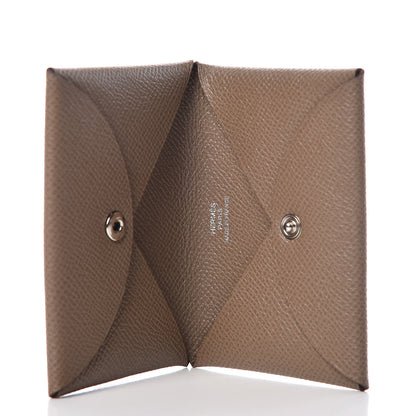 Hermes Epsom Calvi Card Case Etoupe 5 of 7