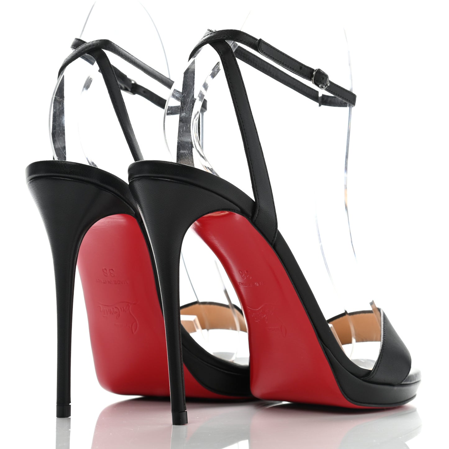 Nappa Loubi Queen 100 Sandals 38 Black