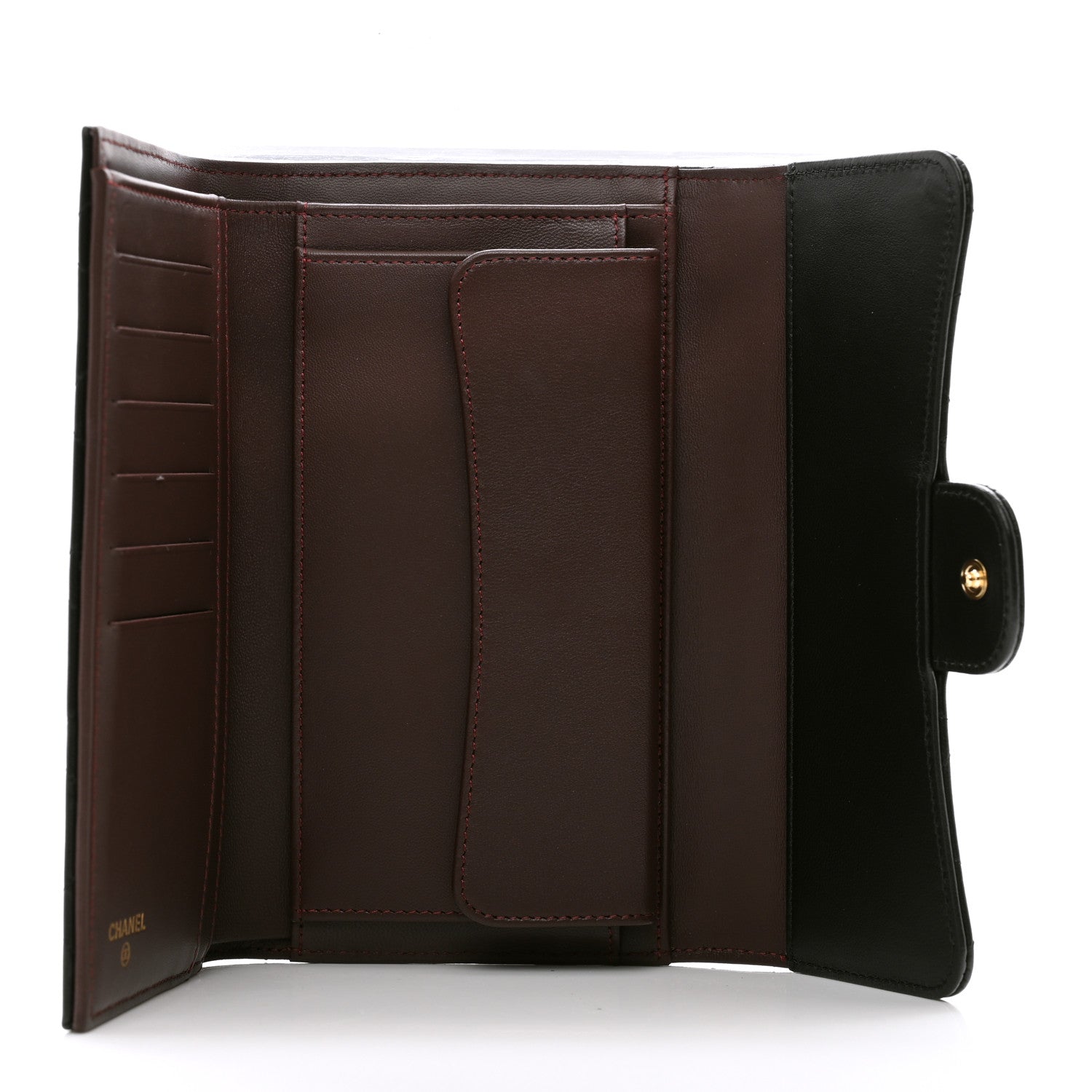 Chanel Lambskin Quilted Large Flap Wallet Black 5 of 8