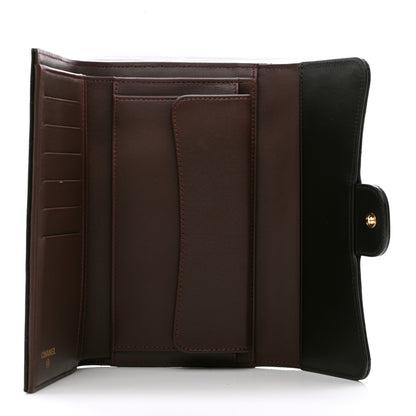Chanel Lambskin Quilted Large Flap Wallet Black 5 of 8