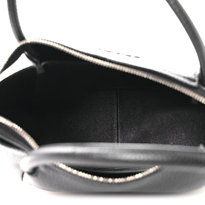 Prada Vitello Daino Soft Mini Zippered Top Handle Bag Black 5 of 10