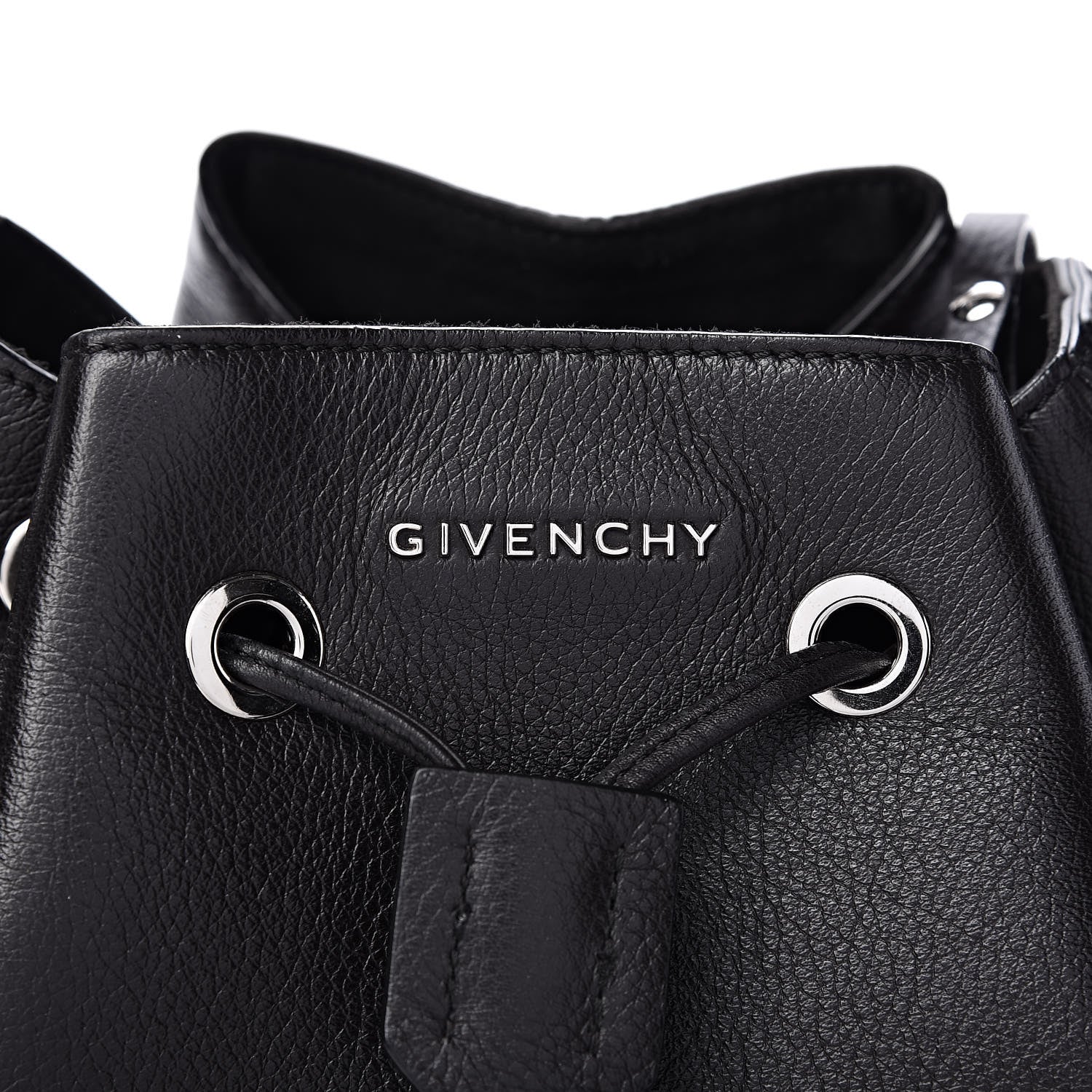 Givenchy Calfskin Small Lucrezia Drawstring Bucket Bag Black 13 of 13