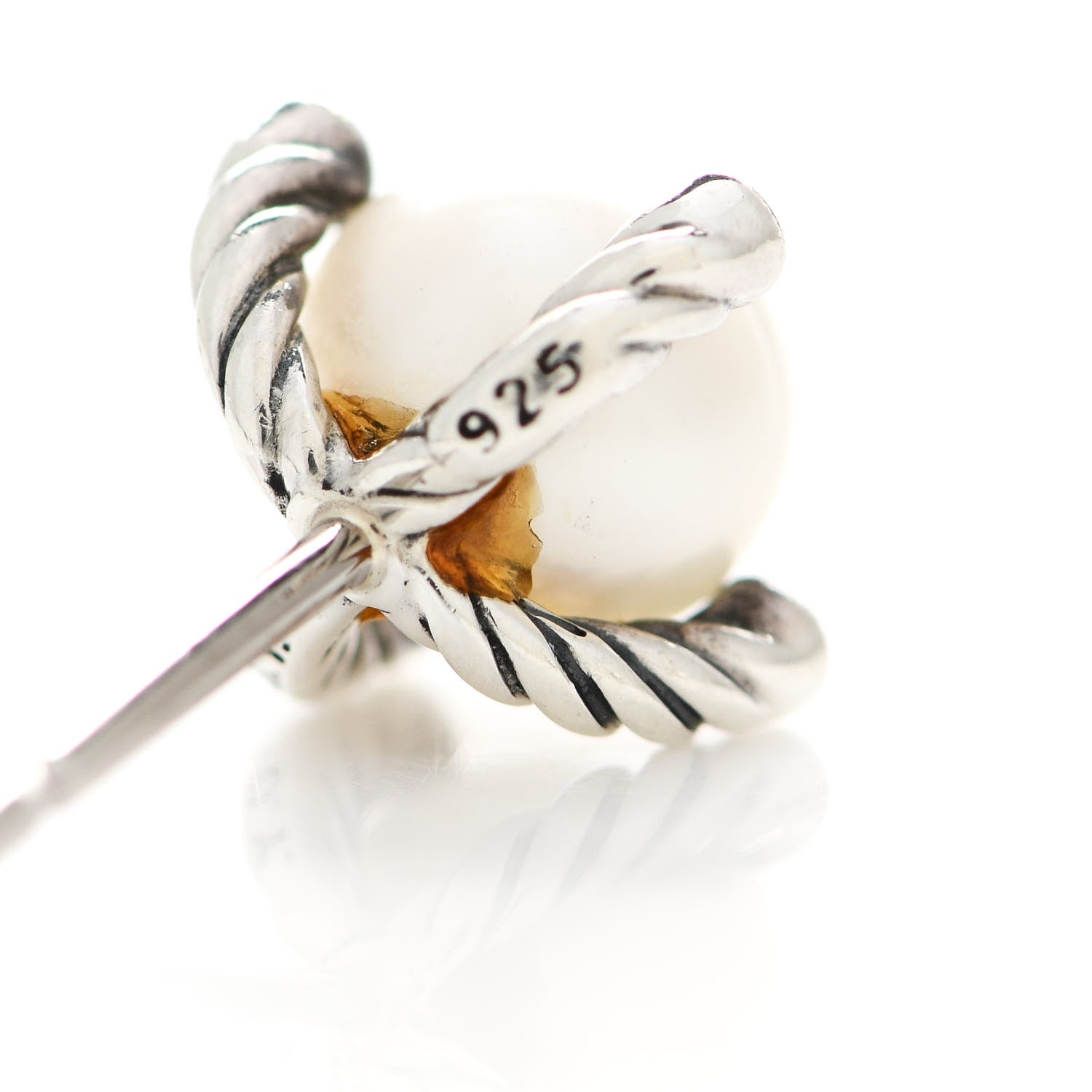 David Yurman K18/SV925ピアス Stax Chain Link Hoop Earrings in 18K