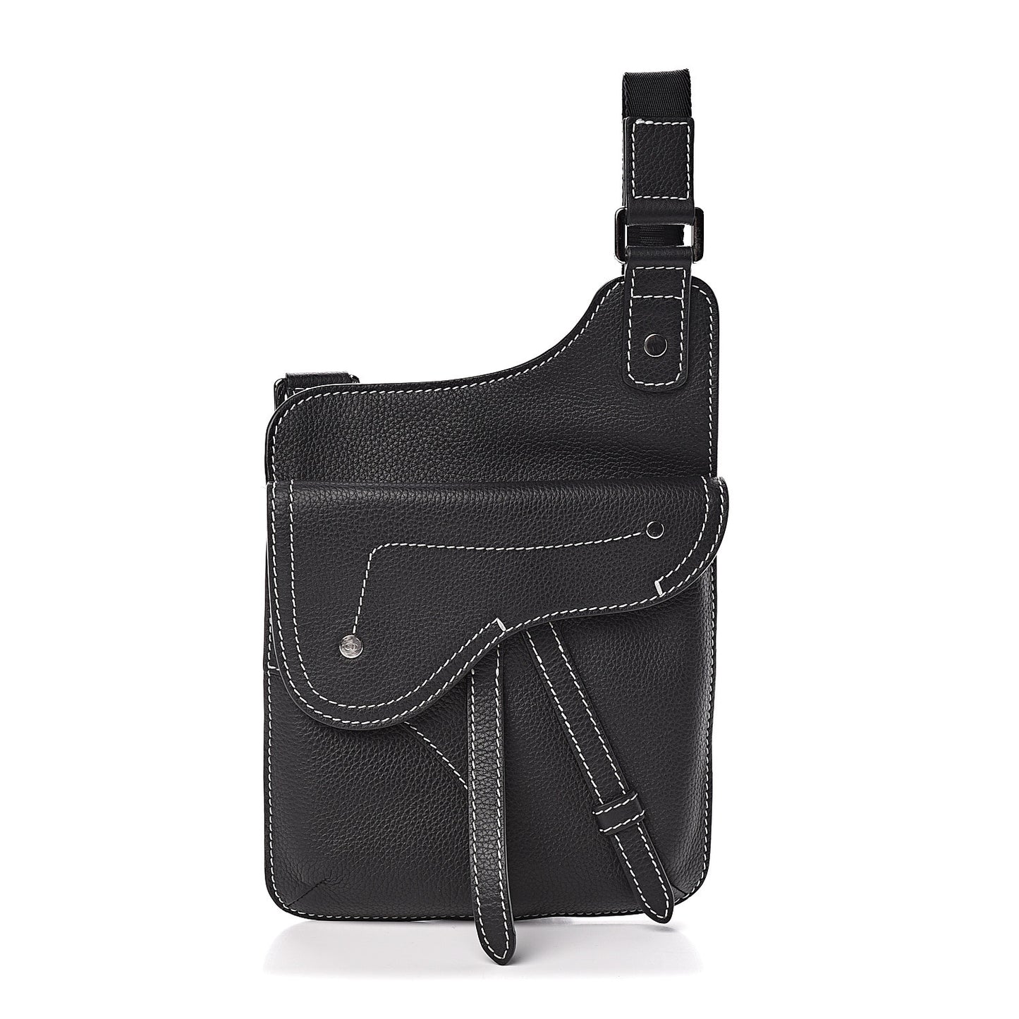 Calfskin Mens Messenger Bag Black