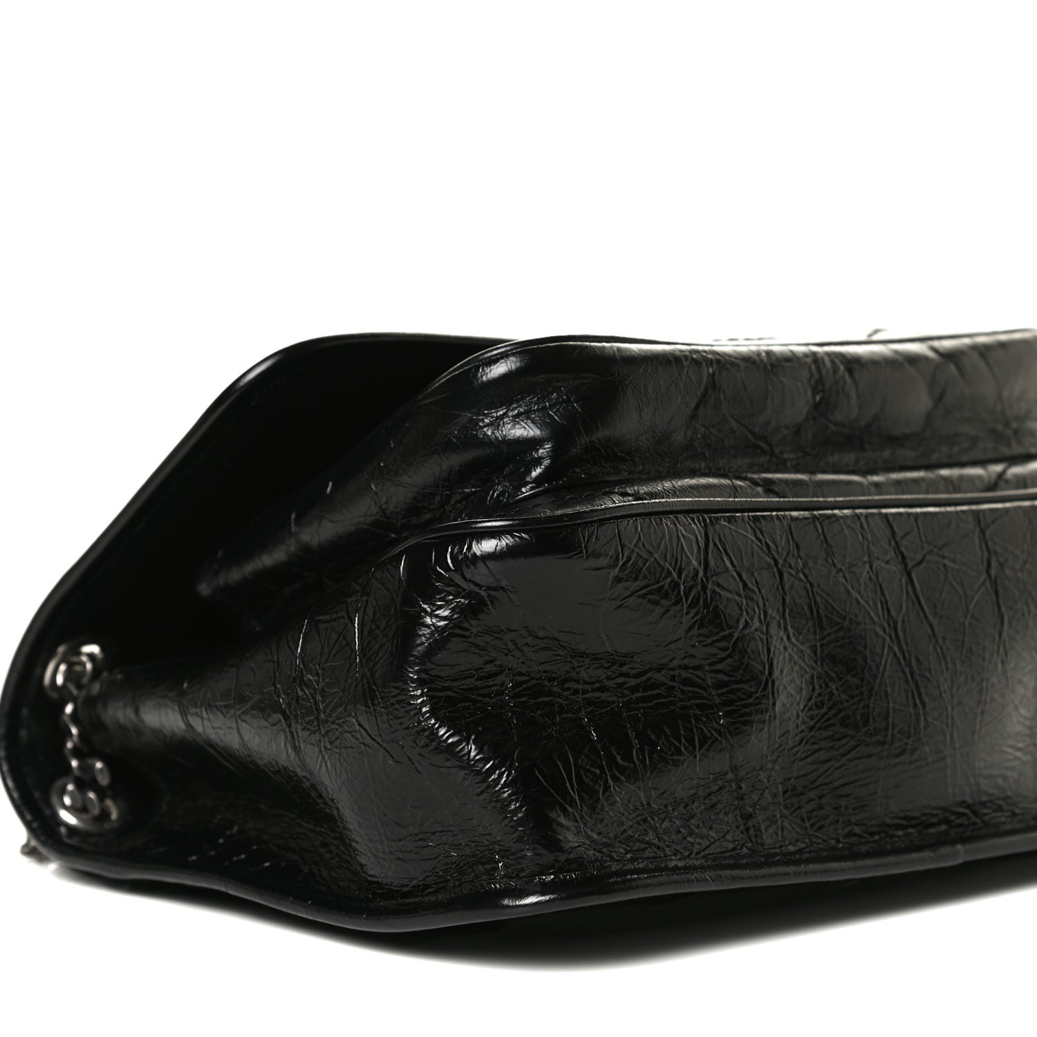 Saint Laurent Crinkled Calfskin Matelasse Monogram Medium Niki Chain Satchel Black 10 of 13