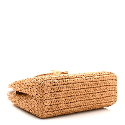 Chanel Braided Raffia Nano Kelly Flap Bag Dark Beige 4 of 10